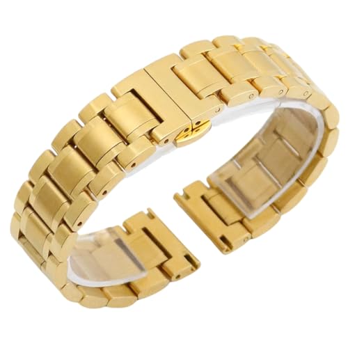 ROUREOX Ersatz Edelstahl Armband, Armband mit Geraden und Gebogenen Enden für Longines Master Collection-Gold 24MM von ROUREOX
