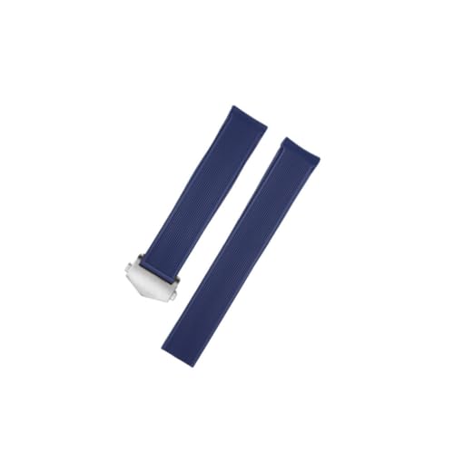 ROUREOX Ersatzkautschukarmband Zubehörteile für Tag Heuer Diver AQUARACER Series-Blaue + Silber Schnalle 21mm von ROUREOX