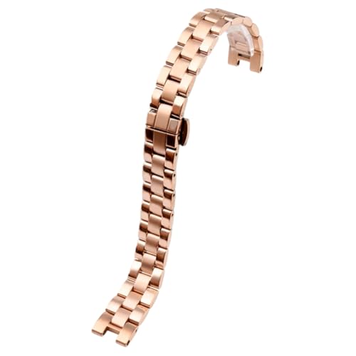 ROUREOX Frauen 316L Edelstahl Armband, Konkaves Ende Metall Armband, Ersatz Armbandband-Rose Gold 14 * 7MM für FIYTA Heartstrings L588/L586/L590 von ROUREOX