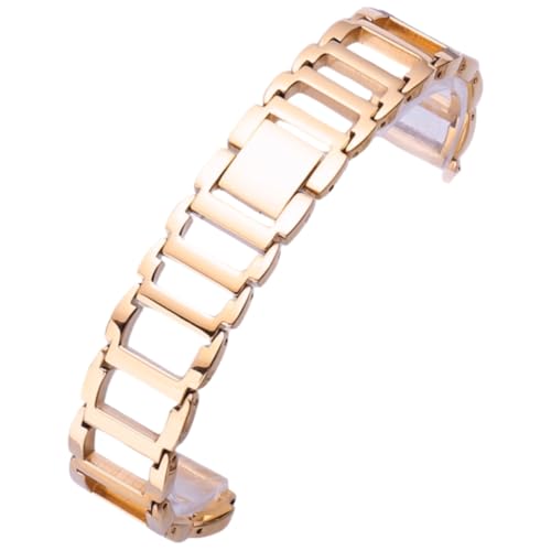 ROUREOX Frauen Metall Ersatz Uhrarmband, Edelstahl Gerades Ende, Uhrarmband für CK K3G23626/K3G231/K2G231/6 K2Y2Y1-Silber Gold 16MM von ROUREOX