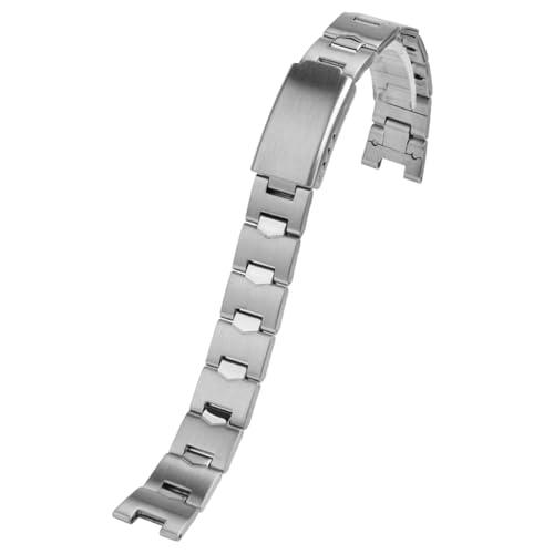 ROUREOX Frauen Metall Ersatz Uhrarmband Konkaves Ende, Edelstahl Uhrarmband Spezielle Schnittstelle für CASIO LTP-1241D-4A/2A/1A-Silber 14MM von ROUREOX