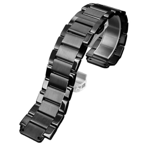 ROUREOX Herren 316L Edelstahl Ersatz Uhrarmband, Solid Metall Armband Konvexes Mundstück, Uhrzubehör-Schwarz 27 * 19MM für Hublot Big Bang von ROUREOX