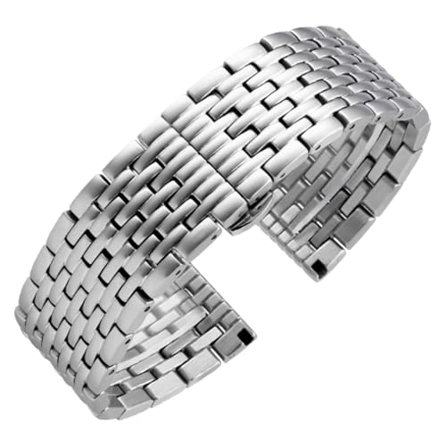 ROUREOX Herren Edelstahl Ersatz Uhrarmband, Metall Uhrarmband Gerades Ende für Armani Aviator AR11238/AR11239/AR60024/AR60008/AR1981-Silber 22MM von ROUREOX