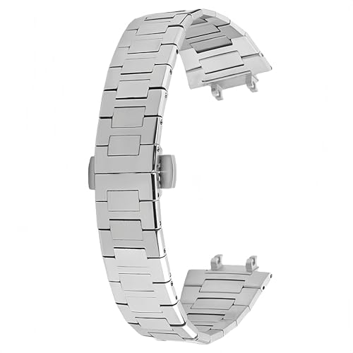 ROUREOX Herren Metall Ersatz Uhrarmband, Edelstahl Uhrarmband Spezielle Schnittstelle für Zenith DEFY Skyline 41mm 03.9300-Silber 25MM von ROUREOX