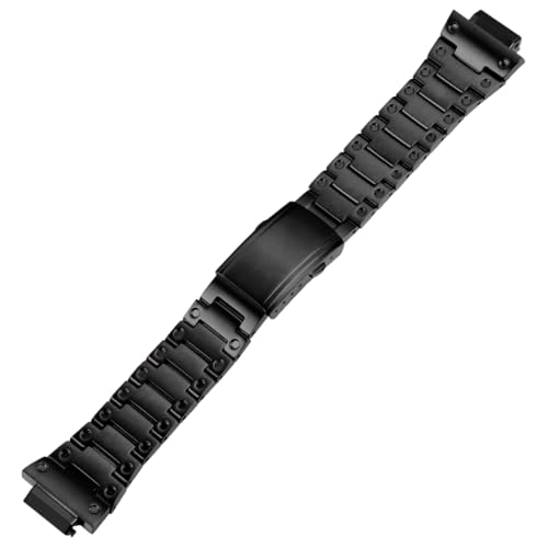 ROUREOX Herren Metall Uhrarmband Konvexes Ende, 316L Edelstahl Ersatz Uhrarmband für Casio G-Shock GM2100/GBM2100-Schwarz 16MM von ROUREOX
