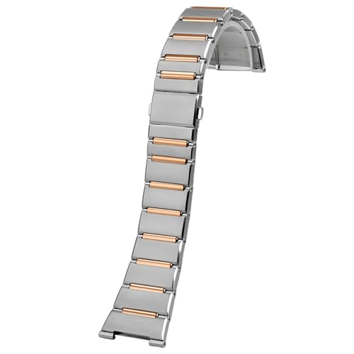 ROUREOX Herren Metall Uhrarmband Spezielle Schnittstelle, 316L Edelstahl Ersatz Uhrarmband für Omega Master Chronometer-Silber Rose Gold 25 * 14MM von ROUREOX