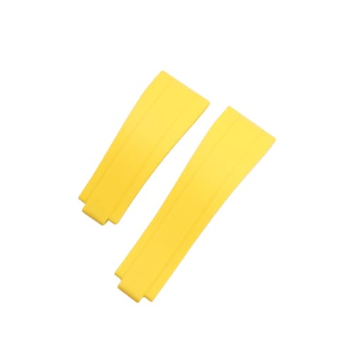 ROUREOX Langlebiges & Wasserdichtes Silikon Ersatzarmband für Rolex Dayjust Sub GMT-Gelb 20mm von ROUREOX