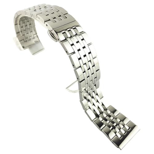 ROUREOX Massives Metall Uhrenarmband, Bürsteter Stahl mit Geradem Ende Uhrenarmband für Tissot T41-Silber 14MM von ROUREOX