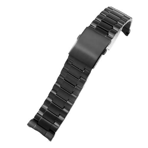 ROUREOX Metall Uhrenarmband Gekrümmte Enden Premium Massiv Edelstahl Ersatz Armband der Uhr 26mm für Diesel DZ4318 4323 4283 4309-Schwarz von ROUREOX
