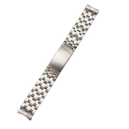 ROUREOX Metall Uhrenarmband Schnellwechselnd Gebürstet Massiv Edelstahl Ersatz Armband der Uhr für Omega Speedmaster Collection-Silber Neun-Glieder 18mm von ROUREOX