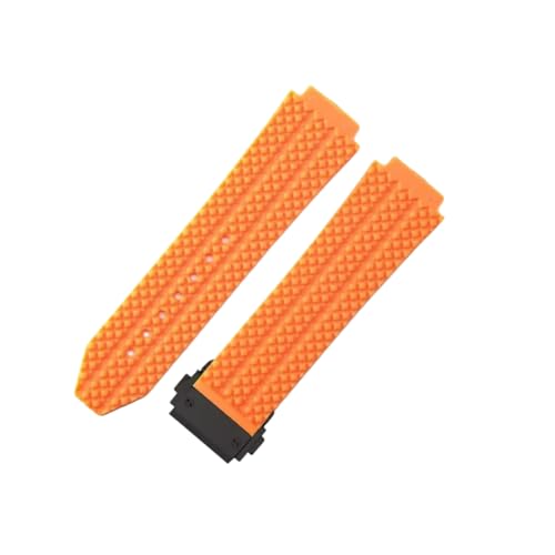 ROUREOX Silikon-Uhrarmband Kautschukersatzarmband für Hublot Big Bang-Orange + Schwarze Schnalle 24 * 17 * 22mm von ROUREOX