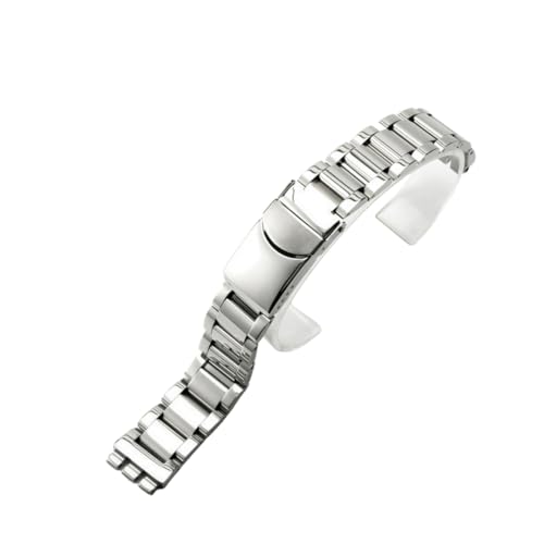 ROUREOX Uhrenarmband Gekrümmte Enden Verjüngtes Armband Metall Ersatz Armband der Uhr für Swatch YGS YAS-D 17mm von ROUREOX