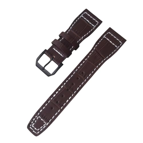 ROUREOX Weiches Echtes Leder-Uhrenarmband Edelstahlverschluss Schnellfreigabe Ersatzarmbänder für IWC Big Pilot Portugieser Automatic 7 Days-Braun + Schwarz + B von ROUREOX