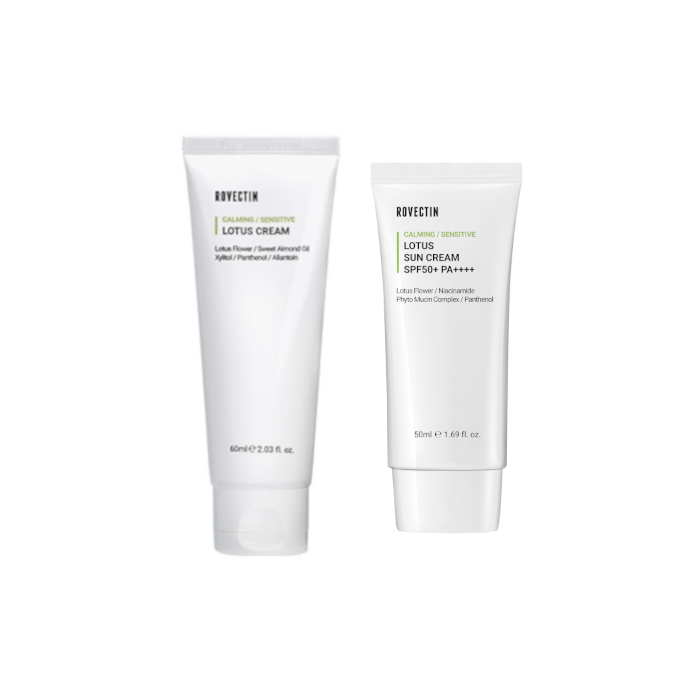 ROVECTIN - Calming Lotus Cream - 60ml + Sun Cream SPF50+ PA++++ - 50ml Set von ROVECTIN