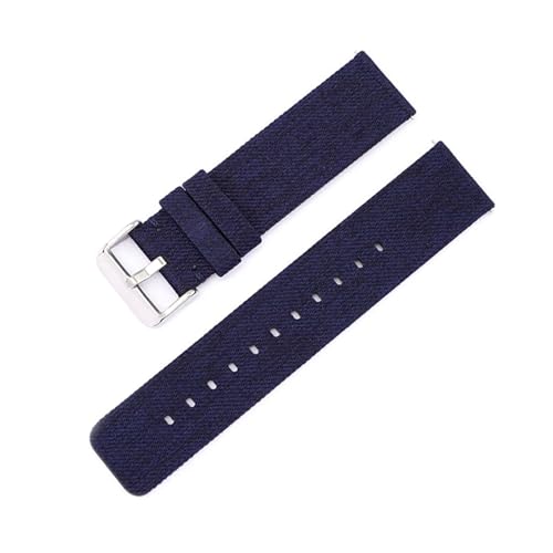 ROWCES 12mm 14mm 16mm 18mm 20mm 22mm Nylon Canvas Uhrenarmband Wasserdichtes Uhrenarmband Uhrenzubehör, Königsblau, 12mm von ROWCES