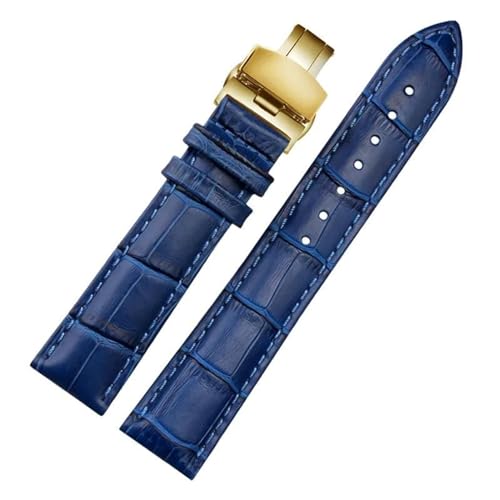 ROWCES Blaues Lederarmband 12mm – 23mm Uhrenersatzarmband für Uhrenzubehör, 18mm von ROWCES