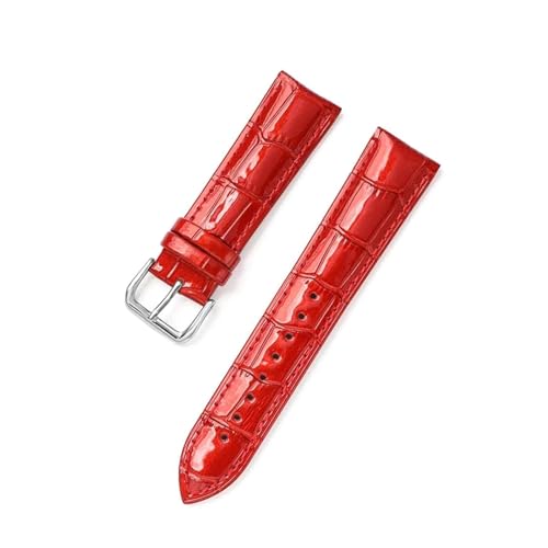 ROWCES Buntes Lackleder-Uhrenarmband, 12mm – 22mm, Uhrenzubehör, Ersatzarmbänder für Herren- und Damenuhren, Rot, 20mm von ROWCES