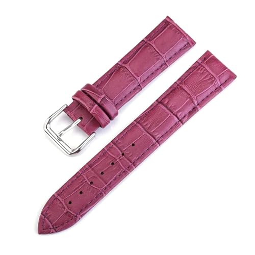 ROWCES Buntes Leder-Uhrenarmband, 10–2, 4mm, mehrfarbig, Ersatz-Armbänder für Herren- und Damenuhren, Lila, 19mm von ROWCES