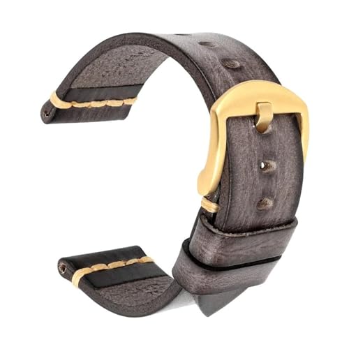 ROWCES Handgefertigtes Leder-Uhrenarmband für Herren, Vintage-Leder-Uhrenarmband, 18mm – 26mm, Uhrenzubehör, 19mm von ROWCES