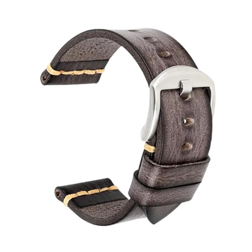 ROWCES Handgefertigtes Leder-Uhrenarmband für Herren, Vintage-Leder-Uhrenarmband, 18mm – 26mm, Uhrenzubehör, 21mm von ROWCES