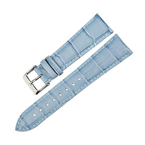 ROWCES Leder-Uhrenarmband, 12mm – 22mm, Uhrenarmbänder, Dornschließe, Ersatzarmbänder, Uhrenzubehör, Blau, 12mm von ROWCES