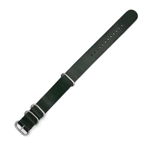 ROWCES Nato-Leder-Uhrenarmband, 14mm, 20mm, 22mm, 24mm, Ersatzarmbänder für Herrenuhren, 14mm von ROWCES