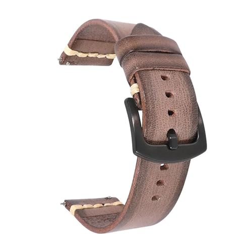 ROWCES Vintage-Leder-Uhrenarmband, 18mm – 24mm, Ersatzarmbänder, Herrenuhren-Zubehör, 18mm von ROWCES