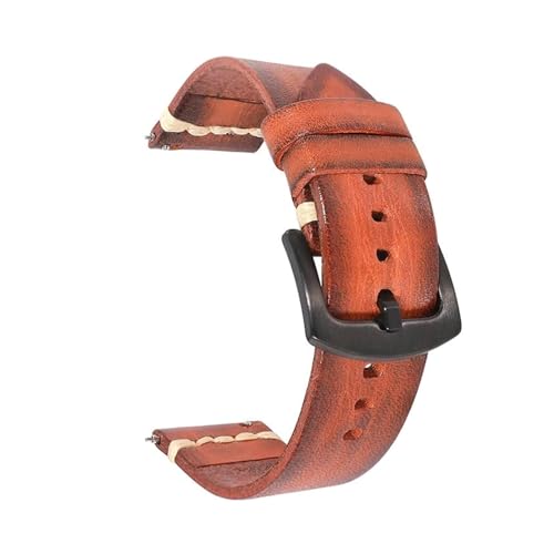 ROWCES Vintage-Leder-Uhrenarmband, 18mm – 24mm, Ersatzarmbänder, Herrenuhren-Zubehör, 18mm von ROWCES