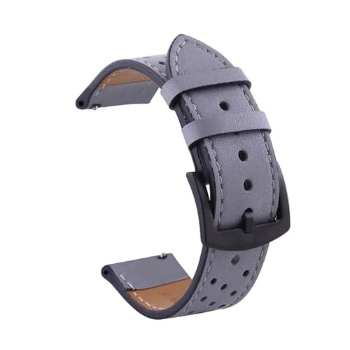 ROWCES Vintage-Leder-Uhrenarmband, 20mm, 22mm, Schnellverschluss-Uhrenarmband für Herrenuhren-Zubehör, Grau, 24mm von ROWCES