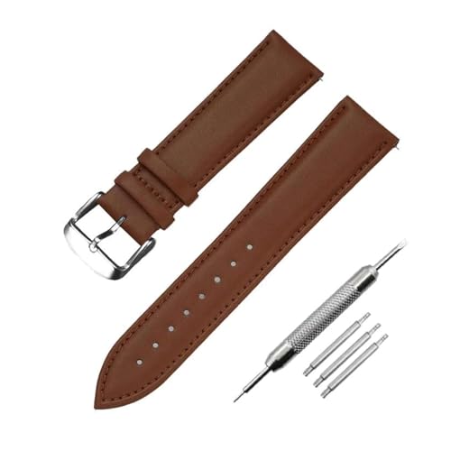 ROWCES Weiches Leder-Uhrenarmband, 12mm – 22mm, Uhren-Ersatzarmband, Herren- und Damen-Uhrenzubehör, Kaffee, 16mm von ROWCES