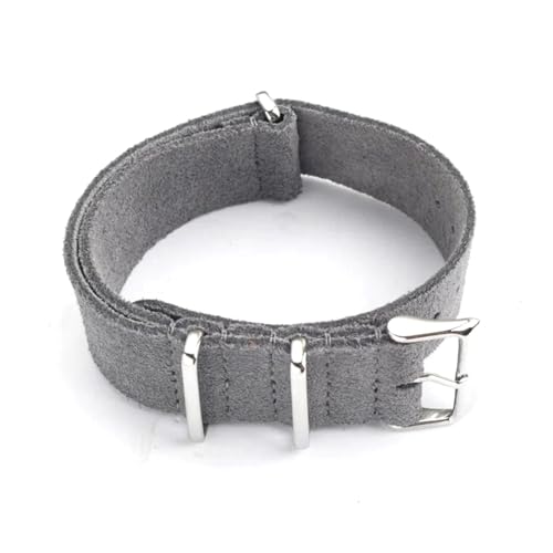 ROWCES Weiches Wildleder-Uhrenarmband, 20mm, 22mm, Schwarz/Braun/Blau, für Herren-Uhrenzubehör, 22mm von ROWCES