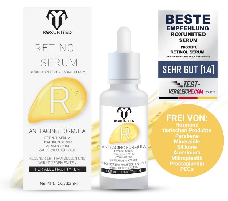 ROXUNITED Gesichtsserum Retinol-Serum, Anti-Aging, 30 ml ROXUNITED Gesichtsserum Retinol-Serum, Anti-Aging, 30 ml von ROXUNITED