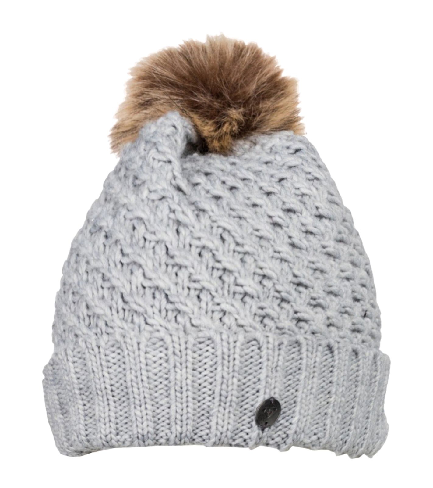 ROXY Blizzard Damen Mütze kuschelige Winter-Mütze Strick-Beanie gemütliche Bommel-Mütze ERJHA03870 SJEH Grau von ROXY