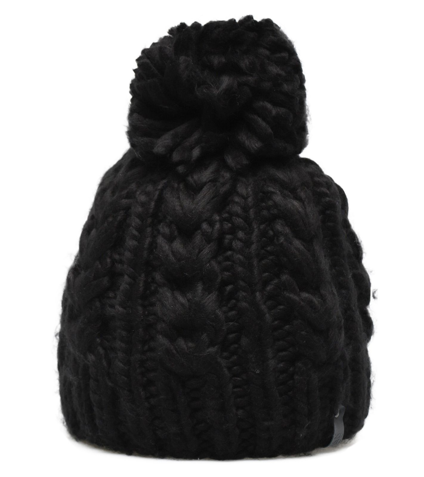 ROXY Damen Winter Beanie kuschelige Winter-Mütze im groben Zopfstrick-Design Strick-Mütze Bommel-Mütze ERJHA03871 KVJ0 Schwarz von ROXY