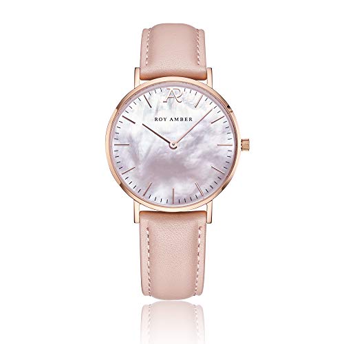 ROY AMBER - Icona Ocean Pink Leather - Armbanduhr mit Leder Armband und Saphirglas von ROY AMBER