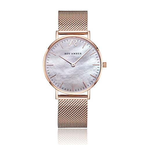 ROY AMBER - Icona Ocean White Mesh - Armbanduhr mit Edelstahl Armband und Saphirglas von ROY AMBER