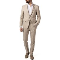 ROY ROBSON Herren Anzug beige Leinen meliert Slim Fit von ROY ROBSON