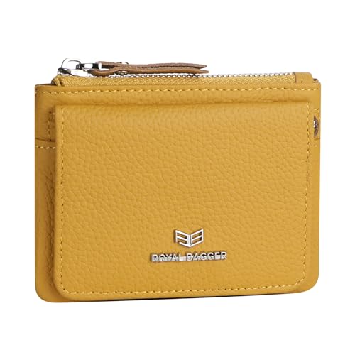 Royal Bagger Echtes Leder Damen Geldbörse - RFID-Blockierung kleine Brieftasche, Casual Zipper Change Pouch für den täglichen Gebrauch 3200 (Gelb) von Royal Bagger
