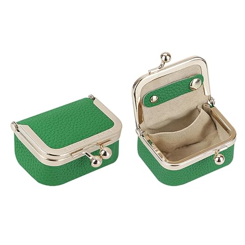 Royal Bagger Echtes Rindsleder Mini-Schmuckkästchen Damen Münze Geldbörse Solid Farbe Kiss Lock Change Pouch Casual Style Kleine Aufbewahrungstasche für Frauen 1894 (Grüner See) von Royal Bagger