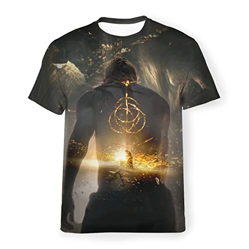 Elden Ring T-Shirt, 3D-gedrucktes Gaming-Shirt, neuartige Gaming-Grafiken, Rundhalsausschnitt für Männer und Frauen, 2, XX-Large von ROYAL KYLIN