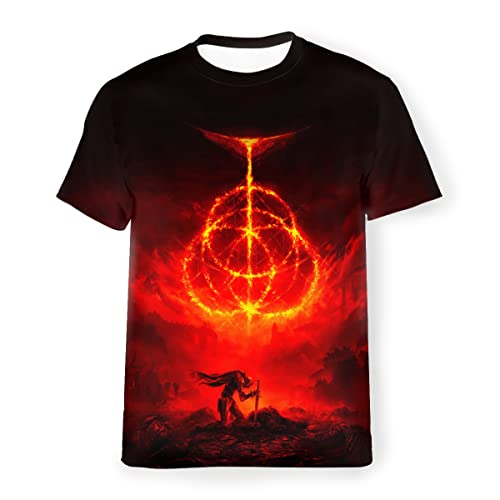 Elden Ring T-Shirt, 3D-gedrucktes Gaming-Shirt, neuartige Gaming-Grafiken, Rundhalsausschnitt für Männer und Frauen, 3, 3X-Groß von ROYAL KYLIN