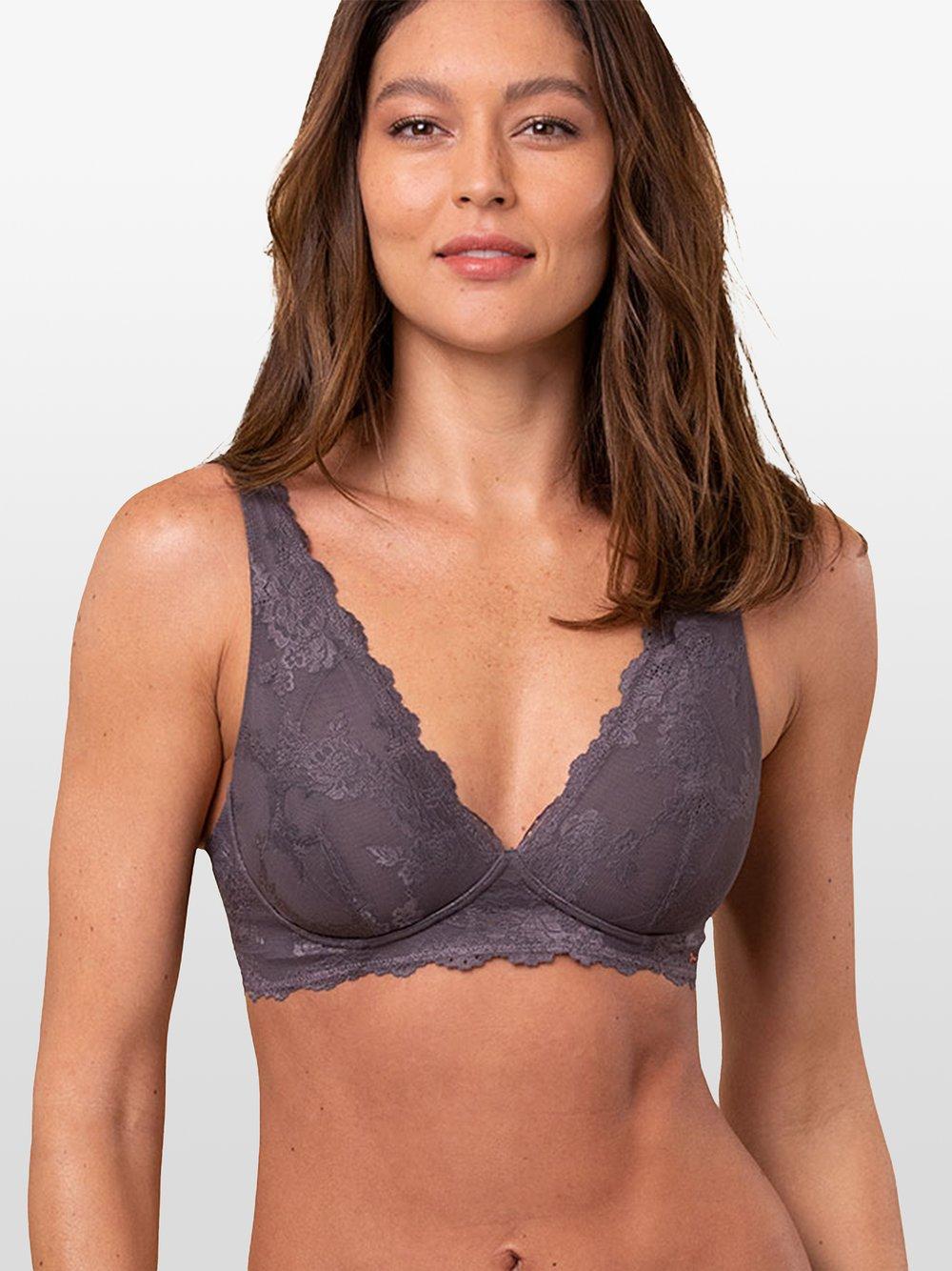 Royal Lounge Bralette Damen Jersey gemustert, grau von ROYAL LOUNGE