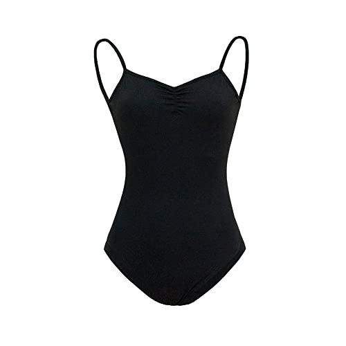 ROYAL SMEELA Ballettanzug Mesh Ballett Tanz Trikots Tanzkostüm Einfarbig Stretch Rückenfrei tanz Body Trikot Tanzkleidung Hosenträger Trikot ballett trikot damen Spaghettiträger ballettbody schwarz von ROYAL SMEELA