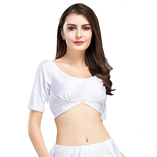 ROYAL SMEELA Bauchtanz Crop Tops Frauen Bauchtanz Oberteil Bauchtanze Kostüm Basic Komfortabel Kurzarm Oberteil Performance Bauchtanz Top Bauchtanzkostum Damen Bauchtanz Kleidung Bauch tanzen Oberteil von ROYAL SMEELA