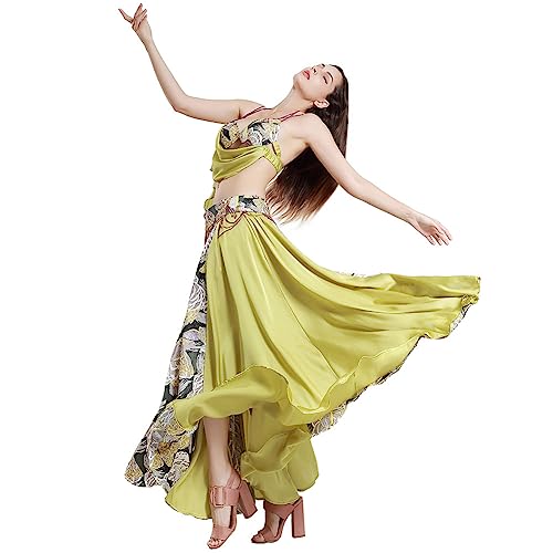 ROYAL SMEELA Bauchtanz Kostüm Bauchtanz Rock BH Gürtel für Frauen Tänzer Tanzen Professionel Leistungs Outfit Flamenco 360 Grad Maxiröcke Stammes BH Gürtel Langer Rock Damen von ROYAL SMEELA