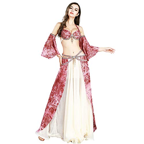 ROYAL SMEELA Bauchtanz Kostüm Rock BH und Gürtel Passen Flamenco Chiffon Maxirock Damen Sexy Neckholder BH Schicke Strass Taille Kette Vintage Palace Style Tanz Kleidung Tanz Outfits ROYAL SMEELA Bauchtanz Kostüm Rock BH und Gürtel Passen Flamenco Chiffon Maxirock Damen Sexy Neckholder BH Schicke Strass Taille Kette Vintage Palace Style Tanz Kleidung Tanz Outfits von ROYAL SMEELA