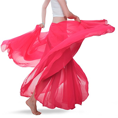 ROYAL SMEELA Bauchtanz Rock ATS Voile Flamenco Rock Damen Tanzrock Chiffon Maxirock Tanzkleid Kleidung Damen 25 Yard 720 Grad Großer Swing Röcke - 7 Farbe von ROYAL SMEELA