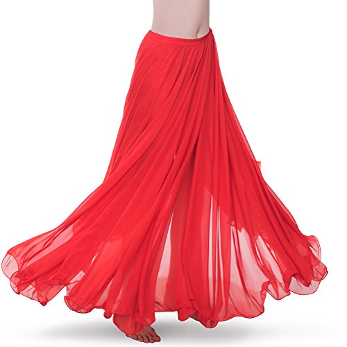 ROYAL SMEELA Bauchtanz Rock ATS Voile Flamenco Rock Damen Tanzrock Chiffon Maxirock Tanzkleid Kleidung Damen 25 Yard 720 Grad Großer Swing Röcke - 7 Farbe von ROYAL SMEELA