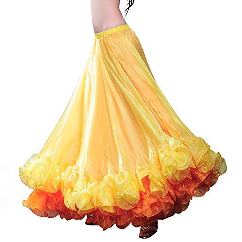 ROYAL SMEELA Bauchtanz Rock Flamenco Rock Damen Tanzkleid Karneval Professionell Tanzen Maxirock Bauchtanz Kostüm Damen 25 Yard Große Swing Röcke Bauchtanz Kostum sexy Rock lang Bauchtanz Kleidung von ROYAL SMEELA