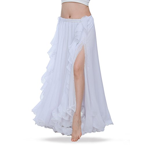 ROYAL SMEELA Chiffon Bauchtanz Rock Damen Gute Qualität Bauchtanz Kostüm Damen Ausbildung Tanzkleid Bauchtanz Maxi Rock Chiffon Flamenco Rock Lang Bauchtanz röcke Bauchtänzerin Rock für Frauen von ROYAL SMEELA